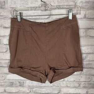 Cooperative Brown High Waist Structured Shorts
